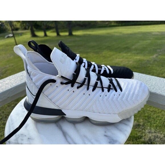 PRE-OWNED Nike LeBron 16 Equality BQ5969-101 Black & White Men US Size 12